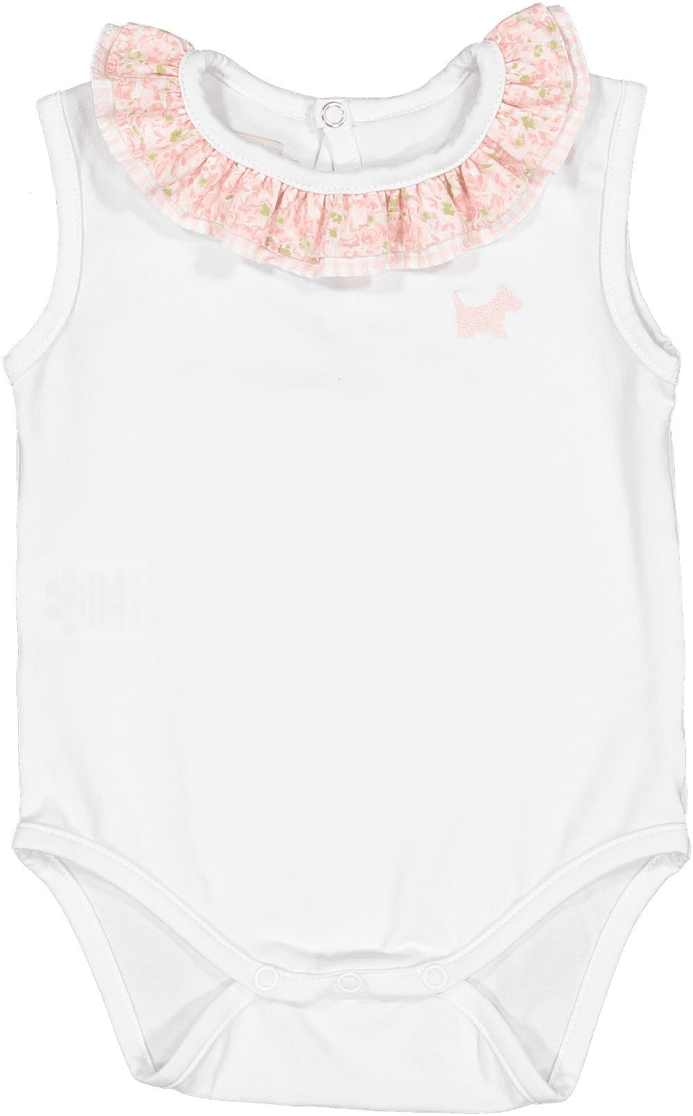 Sal & Pimenta Girls Onesie Bodysuit - Pink Lily Trim
