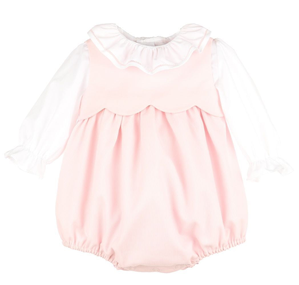 Sophie & Lucas Baby Girls Cozy Club Scallop Bubble Set - Pink