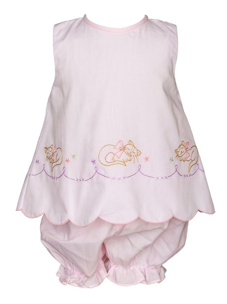 Proper Peony Girls Pink Kittens Bloomers Set