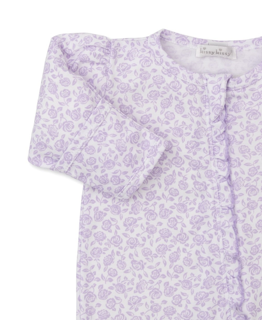 Kissy Kissy Baby Girls Lavender Summer Gardens Zipper Footie