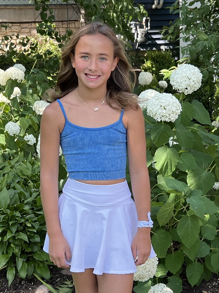 Be Elizabeth by James & Lottie Girls Athleisure Tennis Skort - White