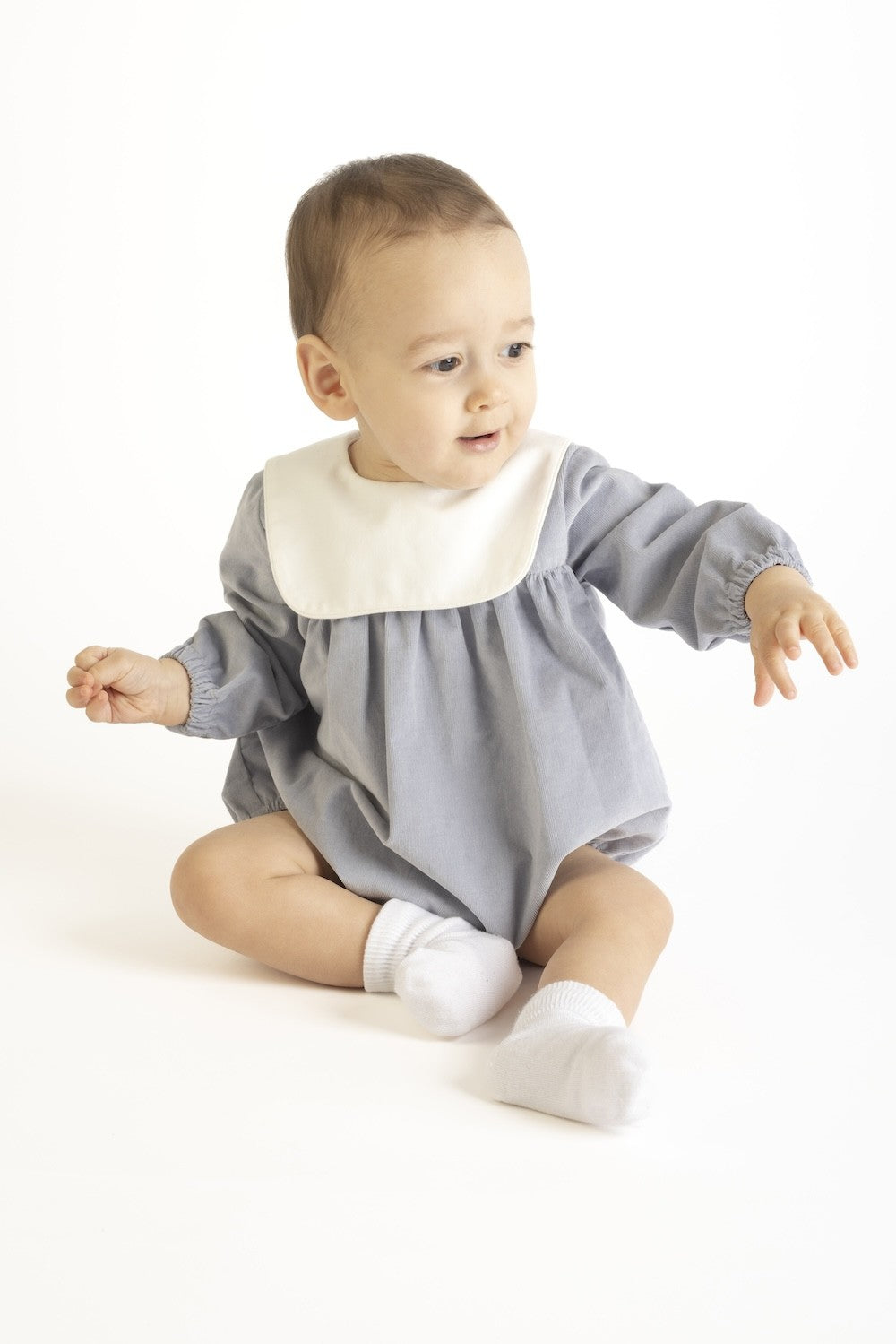 Sophie & Lucas Baby Boys Feather Cord Heritage Bubble - Blue Gray
