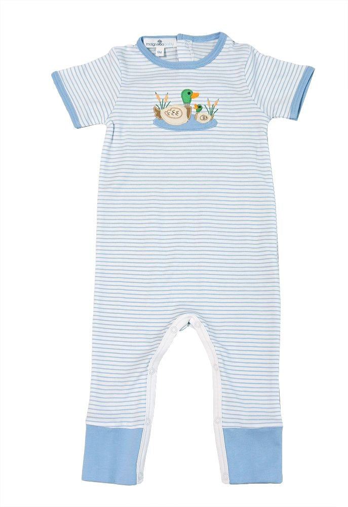 Magnolia Baby Mallard Pond Combo Blue S/S Playsuit
