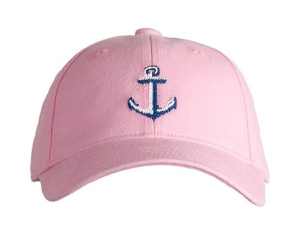 Harding Lane Kids Needlepoint Baseball Hat - Anchor on Light Pink by Harding Lane