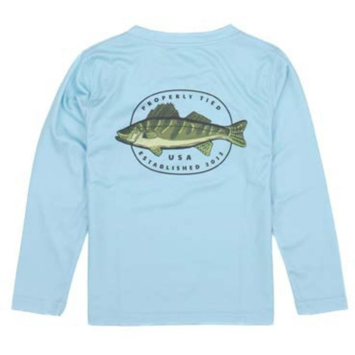 Properly Tied Performance Shirt - Light Blue Fish Hooked