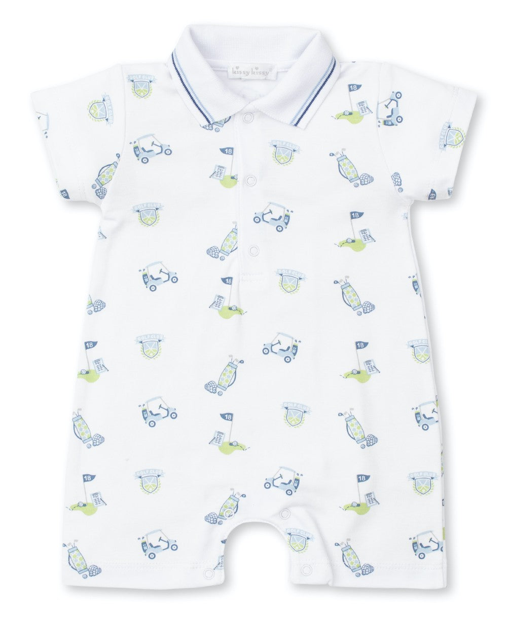 Kissy Kissy Baby Boys 18 Holes Golf Print Playsuit Romper - Blue