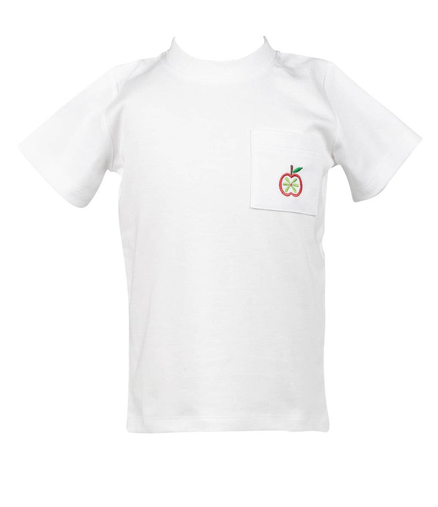 Proper Peony Pima Boys White Gala Apples Boys Pocket Shirt