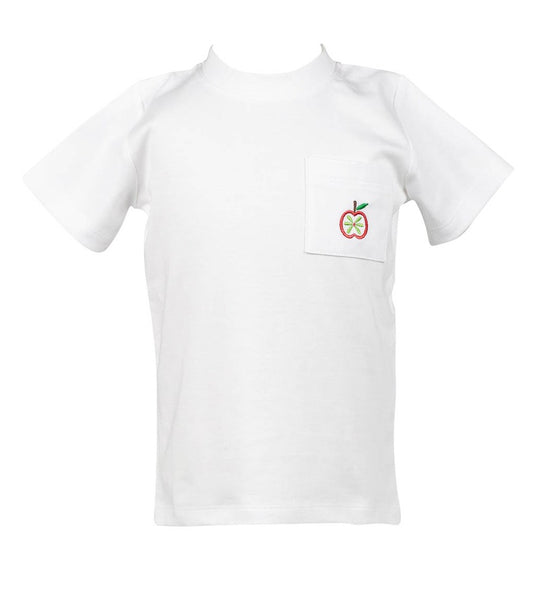 Proper Peony Pima Boys White Gala Apples Boys Pocket Shirt