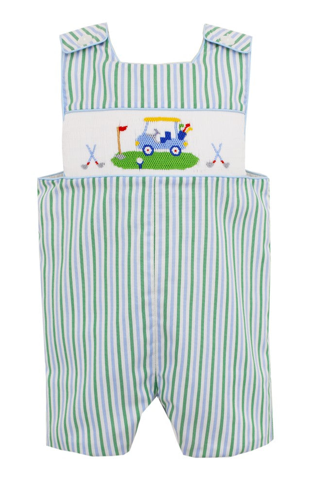 Anavini Boys Green & Blue Stripe Jon Jon - Smocked Golf Theme by Anavini