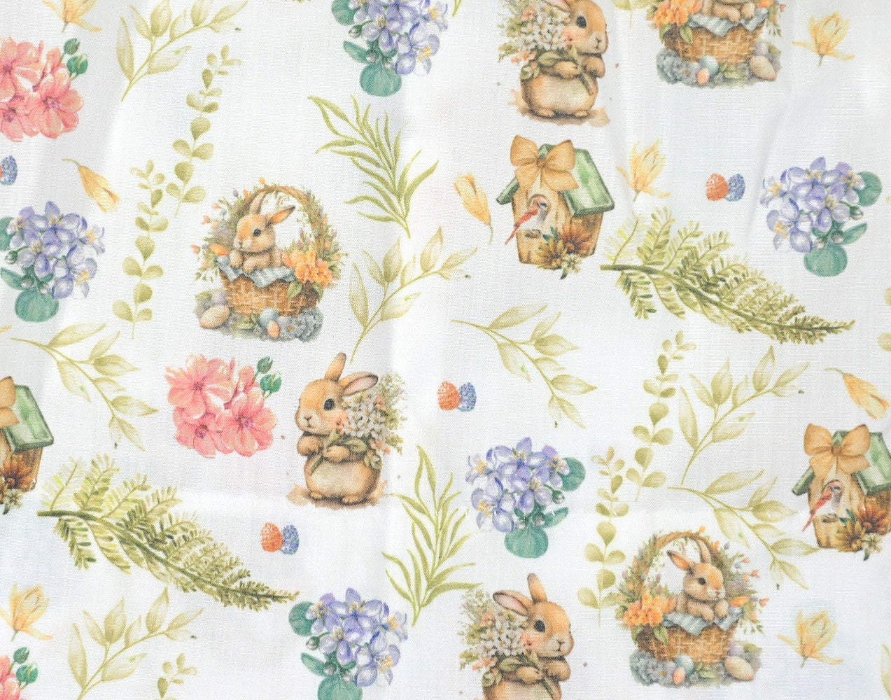 LuLu BeBe Girls Easter Bunny Print Bubble - Side Bows