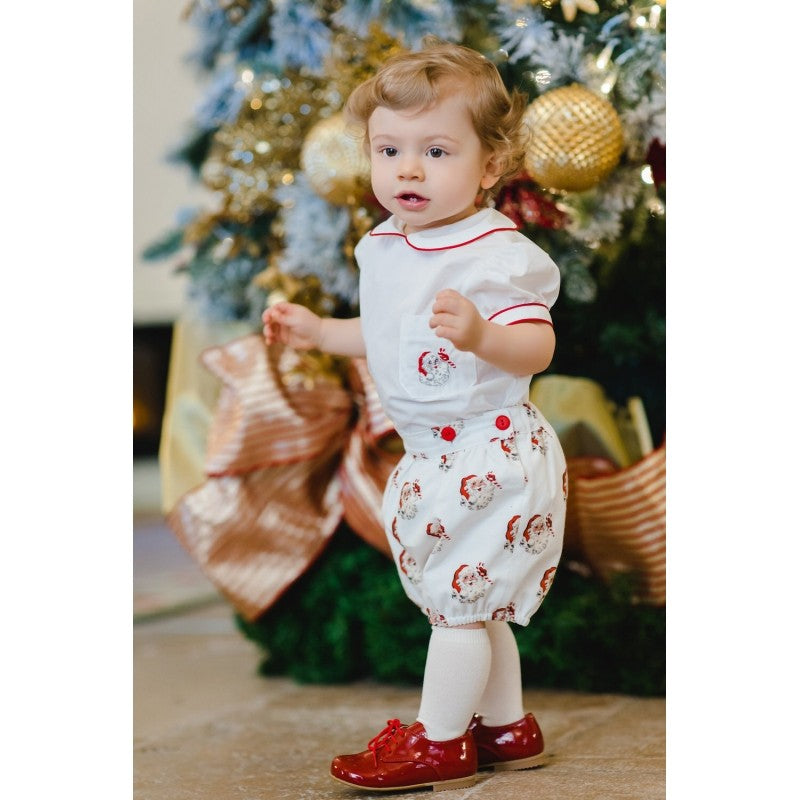 Sal & Pimenta Boys Santa Claus Button On Christmas Outfit