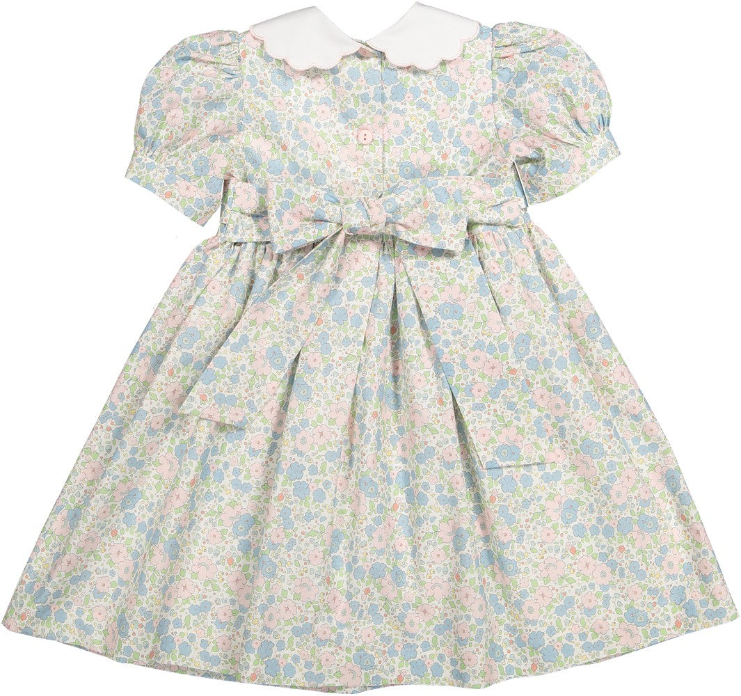 Sal & Pimenta Girls Dress - Blue & Pink Sprinkles Floral