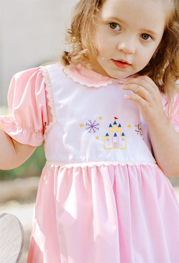 Proper Peony Girls Enchanted Princess Castle Dress - Pink