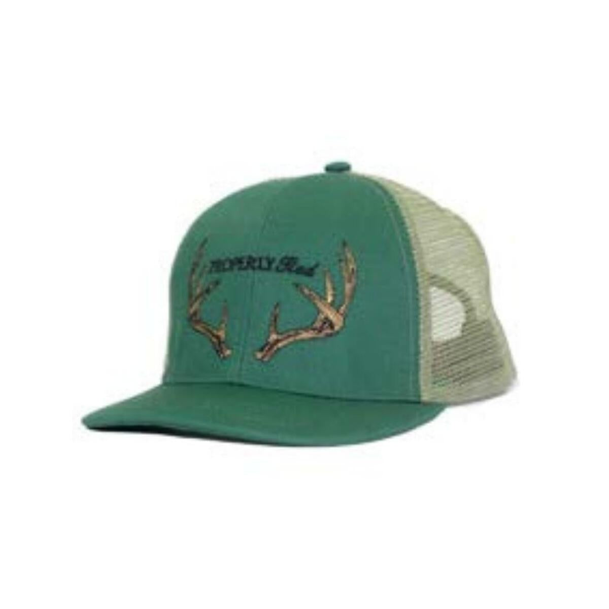 Properly Tied Youth Trucker Hat - Green with Antlers
