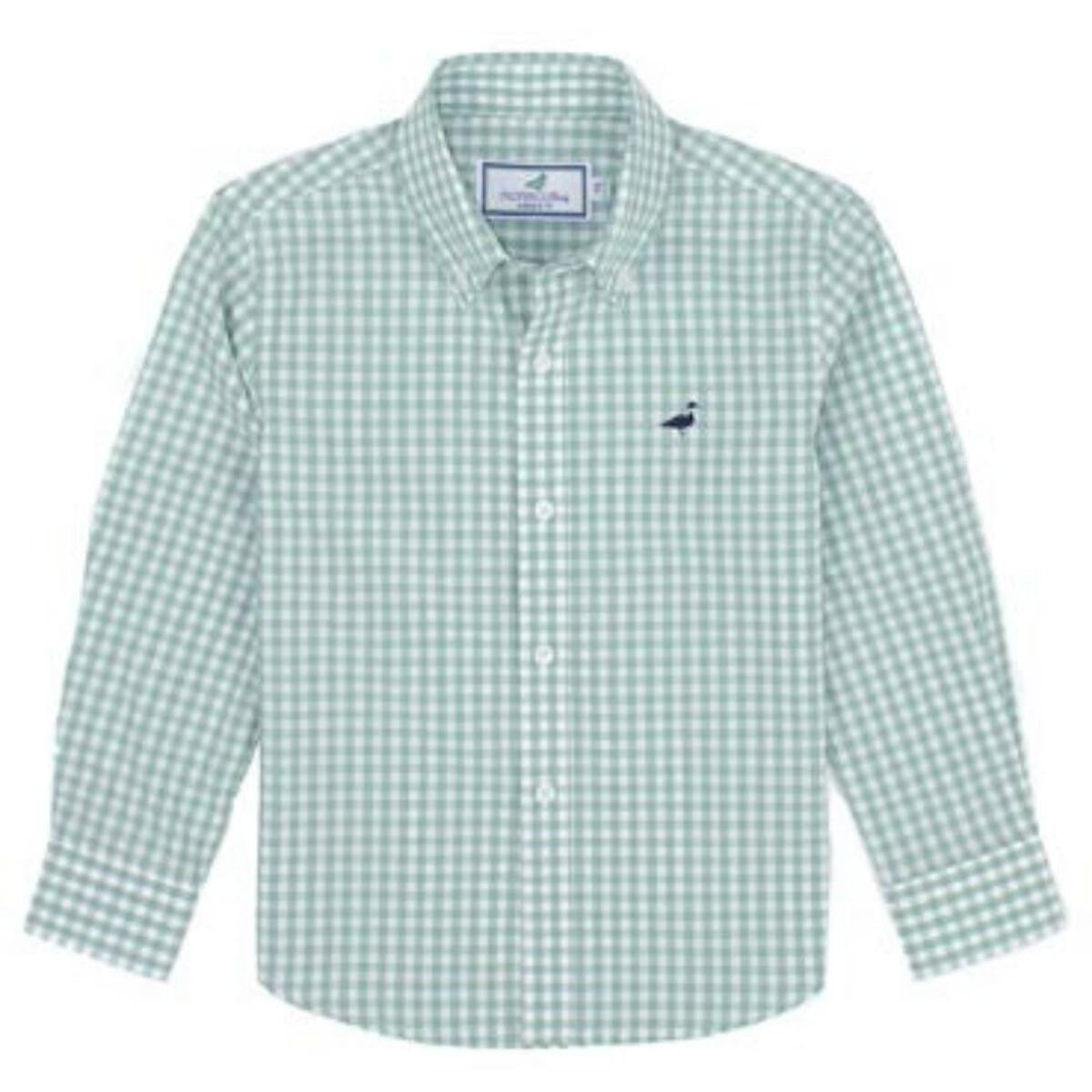Properly Tied Boys Seasonal Sport Shirt - Everglade Green Check