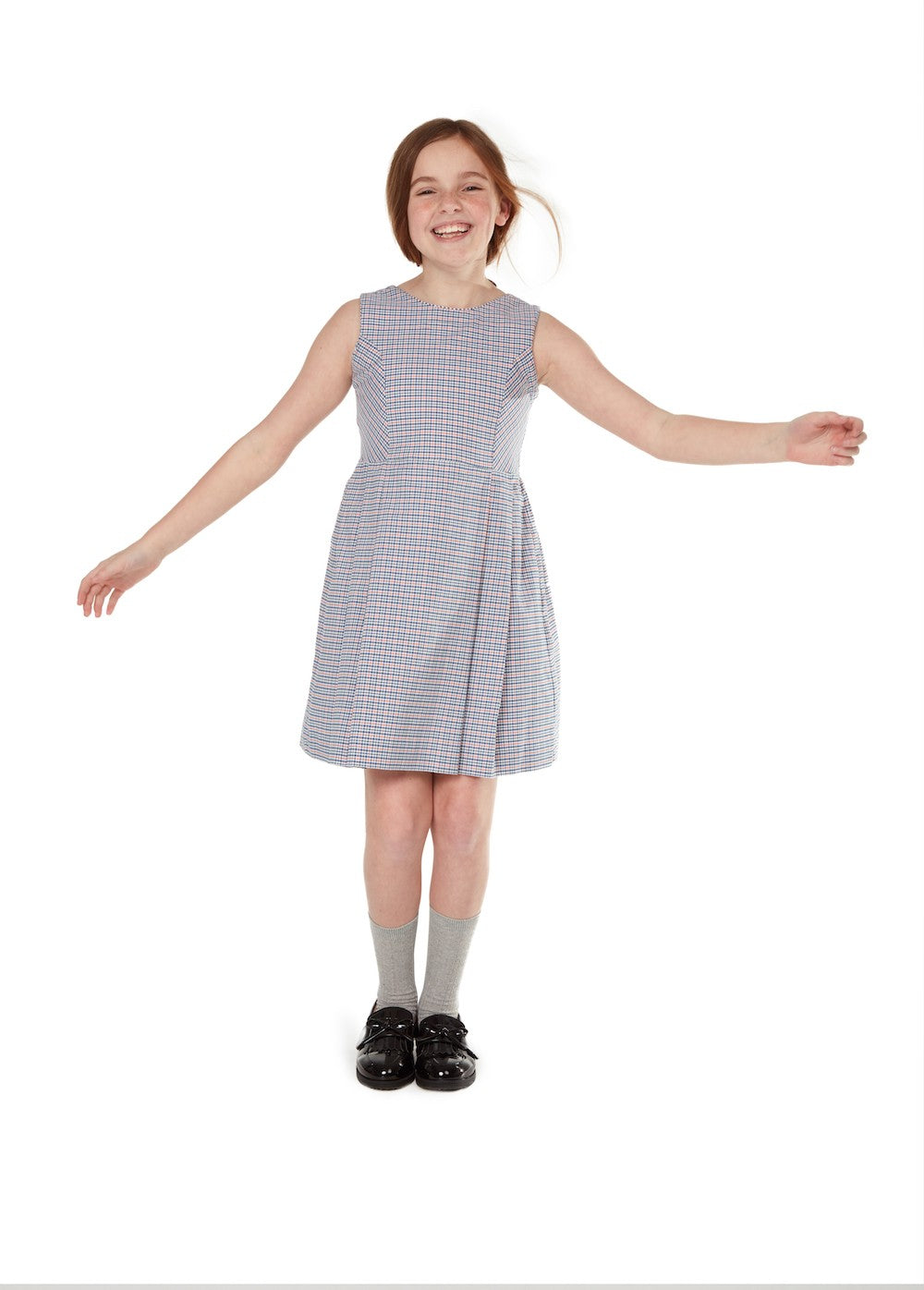 Luli & Me Gabby Girls Chloe Dress - Fall Festival Plaid - V Back