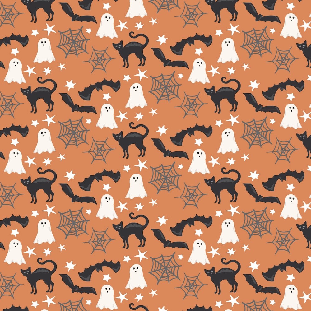 Lila & Hayes Girls Alden Pajamas - Orange Halloween