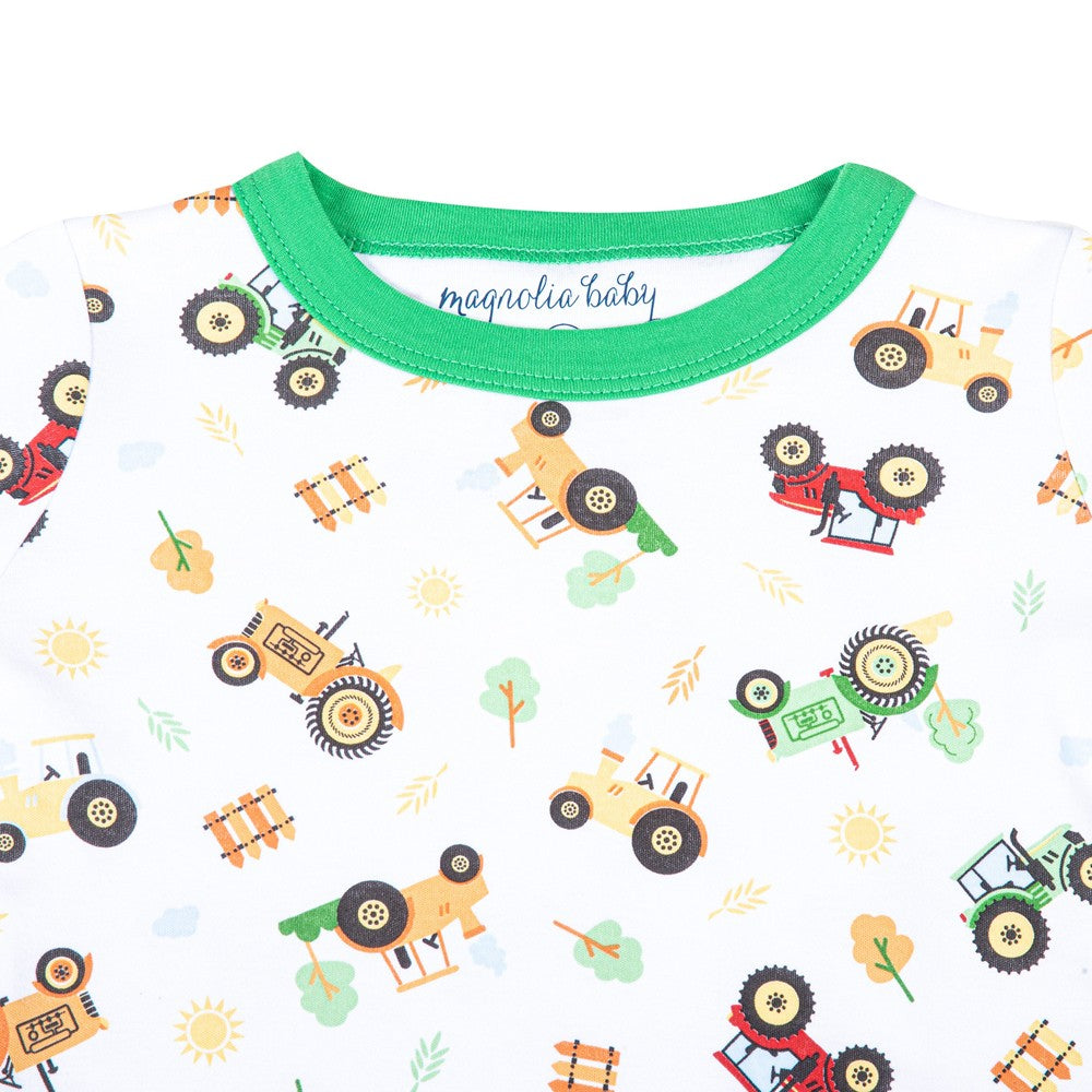 Magnolia Baby Tractor Time Green Long Pajamas by Magnolia Baby