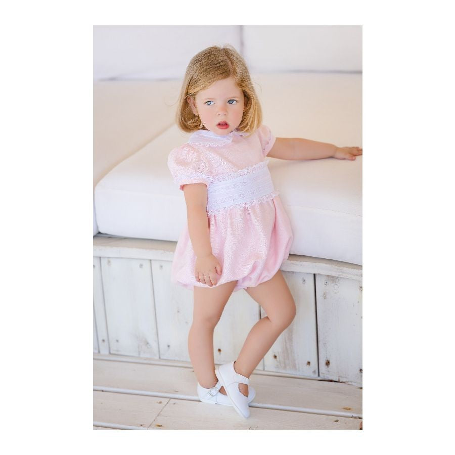 Sal & Pimenta Girls Dressy Cummerbund Bubble - Light Pink Linen