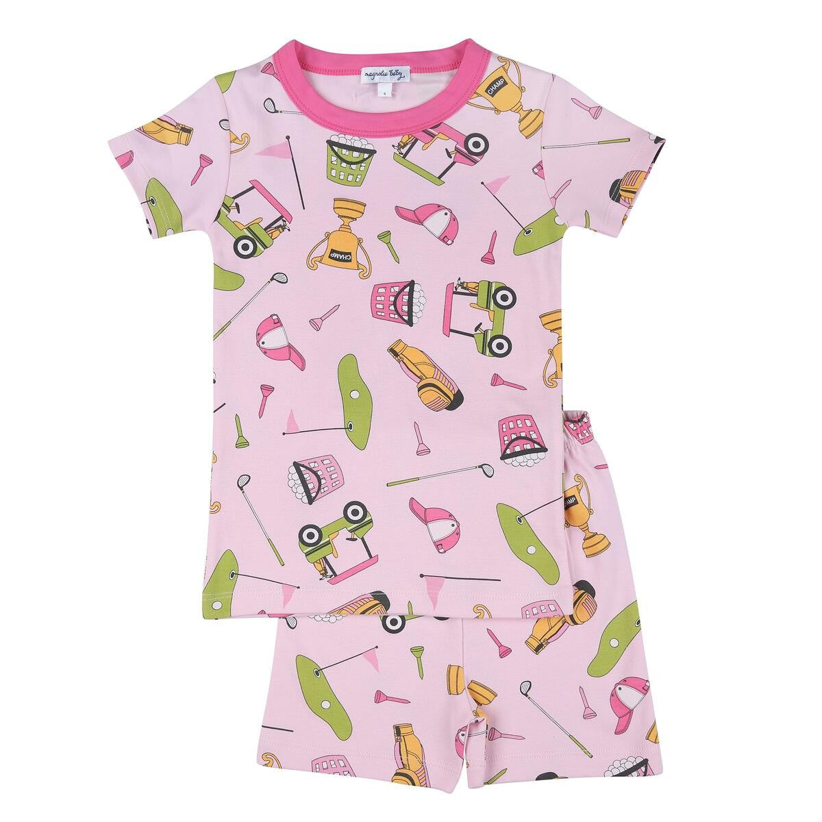 Magnolia Baby Girls Gone Golfin' Short Pajamas - Pink