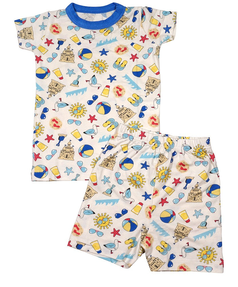 Magnolia Baby Beach Day Short Pajamas - Blue by Magnolia Baby