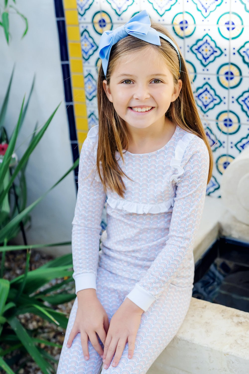Lila & Hayes Girls Taylor Pajamas Set - Over the Rainbow