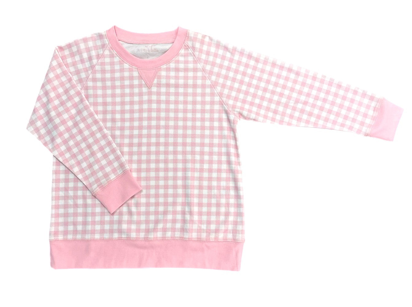 James & Lottie Girls Sidney Sweatshirt Top - Pink Gingham by James & Lottie