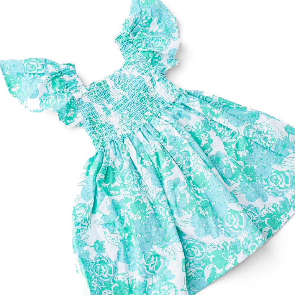 Shade Critters Girls Smocked Sun Dress - Charming Rose