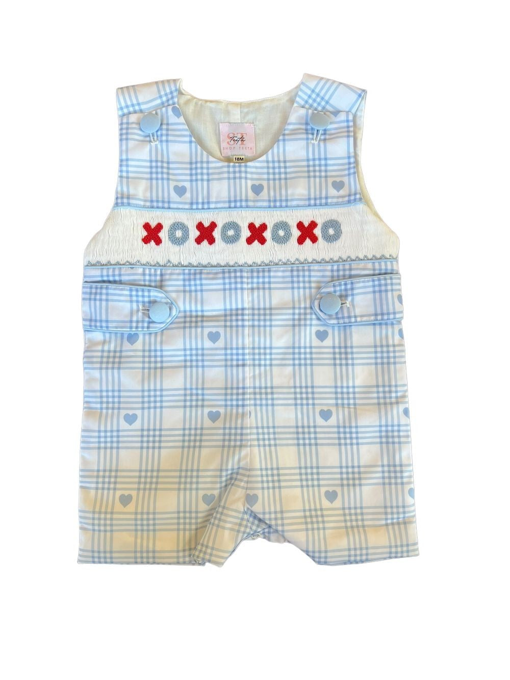 Shop Teeta Boys Blue Smocked XOXO Jon Jon