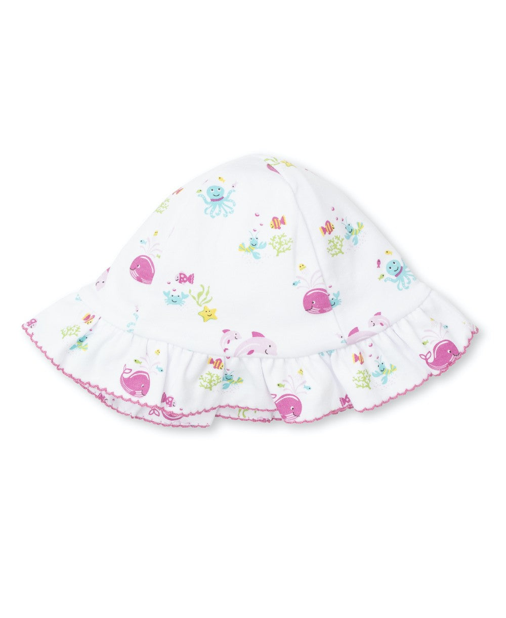 Kissy Kissy Baby Girls Pink Floppy Sun Hat - Ocean Outing
