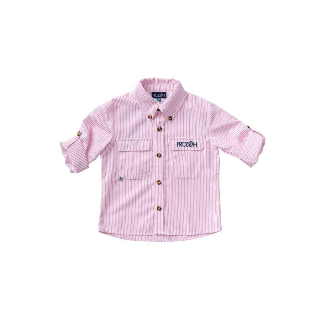 Prodoh Fishing Shirt for Kids - Hot Pink Bonbon Stripe