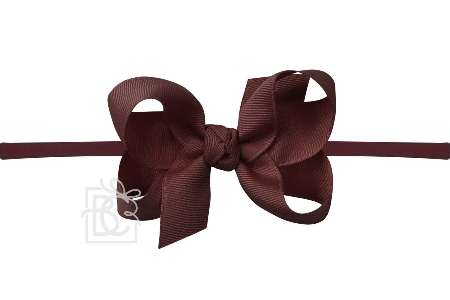Beyond Creations Girls 1/4" Pantyhose Headband with Attached Bow - Grosgrain - Burgundy by Beyond Creations