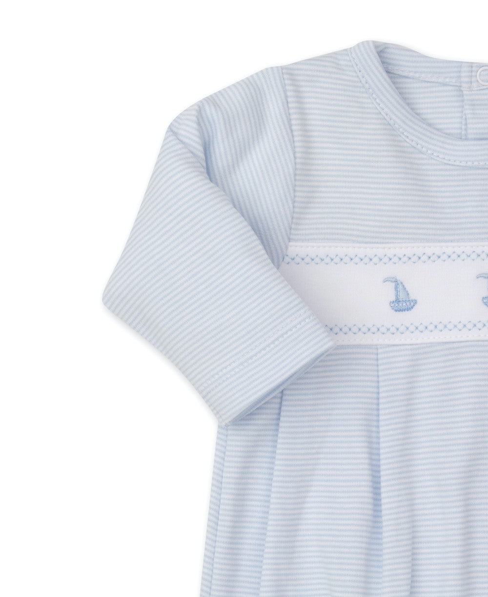 Kissy Kissy Baby Boys Light Blue Striped Sack Gown - Classic Treasures Sailboat