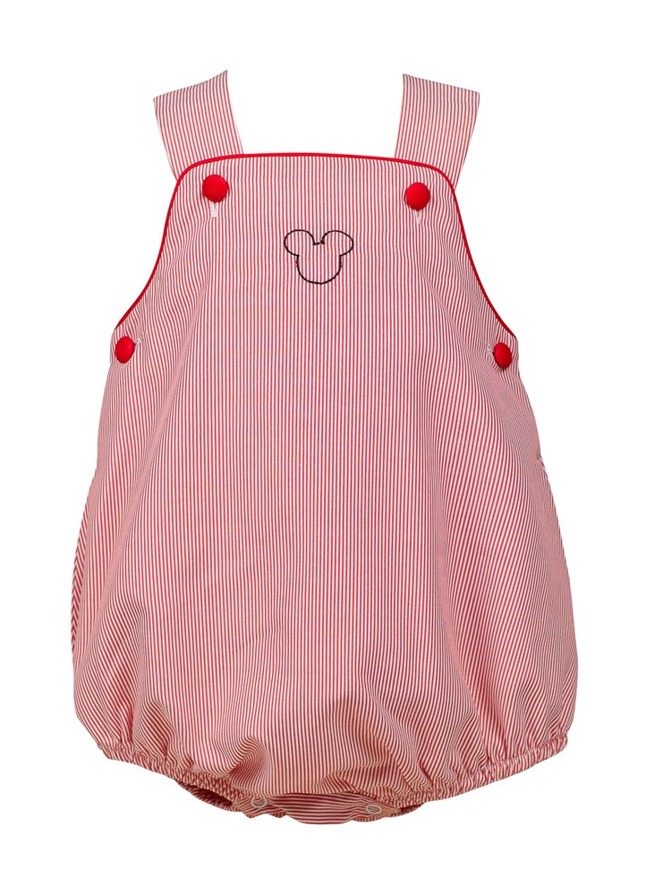 Proper Peony Baby Boys Bubble - Mouse Ears - Red