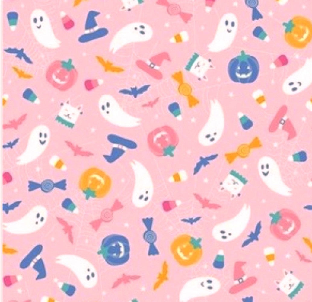 James & Lottie Girls Tally Knit Twirl Dress - Pink Halloween Treats No Tricks by James & Lottie