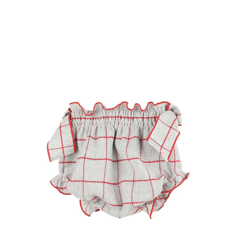Sophie & Lucas Girls Gray & Red Holiday Check Baby Set by Sophie & Lucas