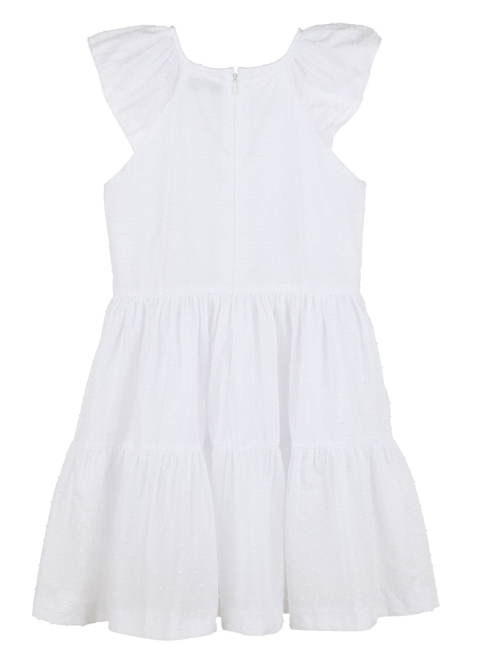 Luli & Me Girls Dotted Swiss Tiered Dress - White by Luli & Me
