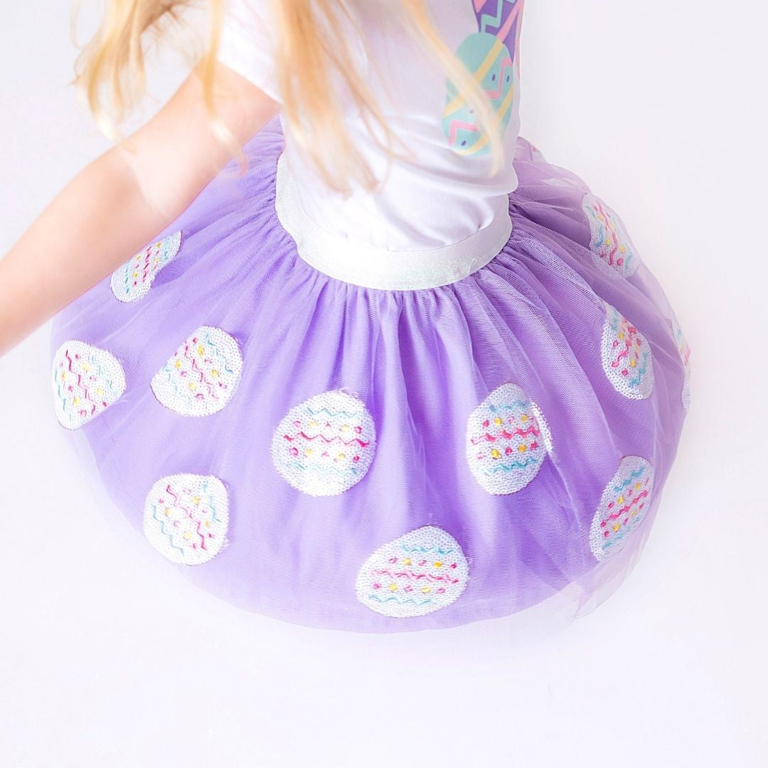 Sweet Wink Girls Tutu Skirt - Lavender Easter Eggs