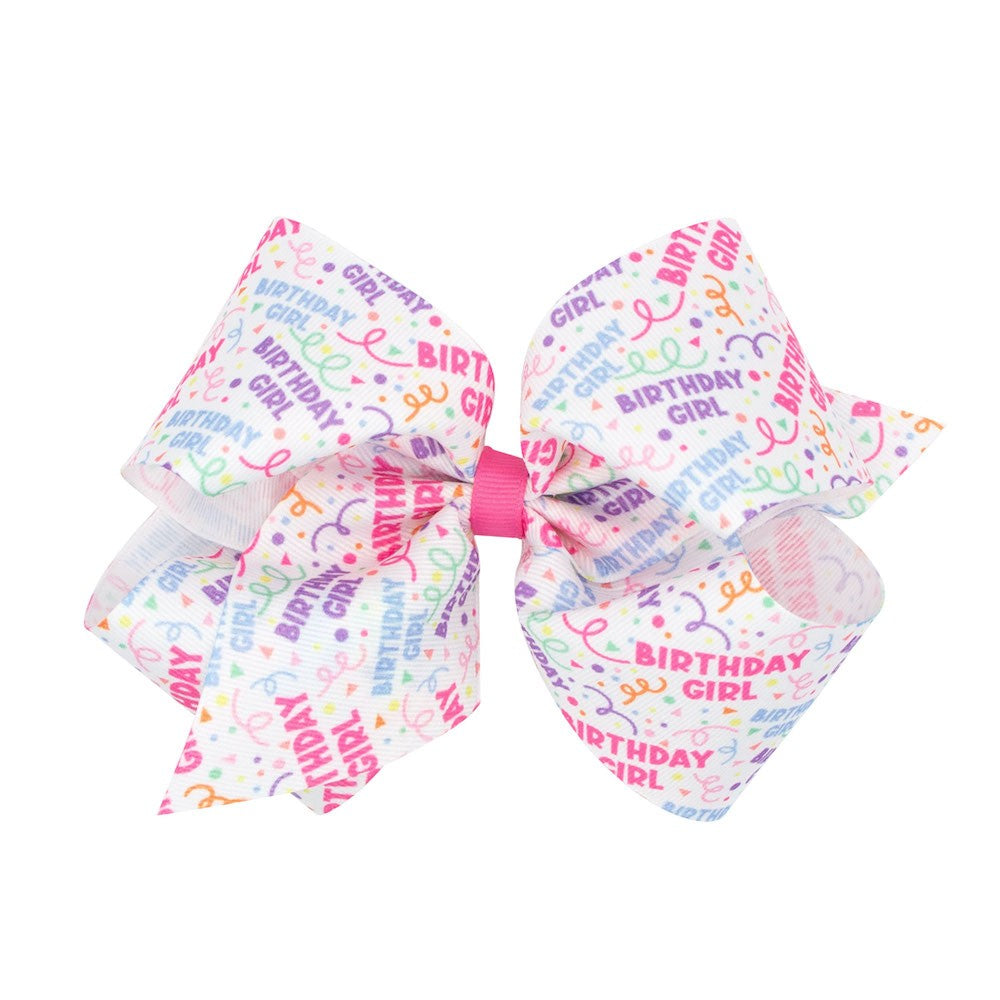 Wee Ones Girls Hair Bow on Clip - Birthday Girl by Wee Ones