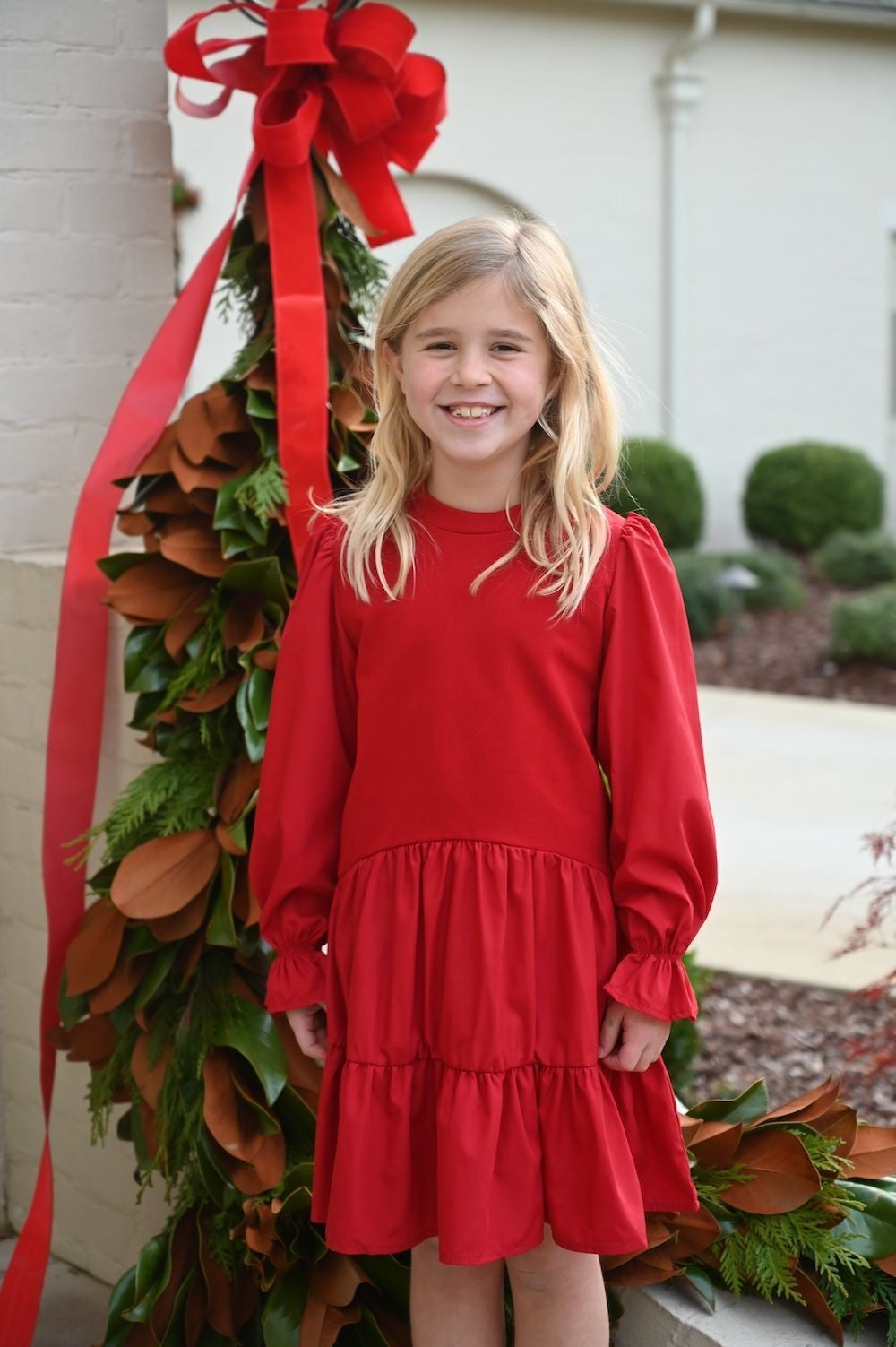 pleat Collection Girls Dress - Cece - Red
