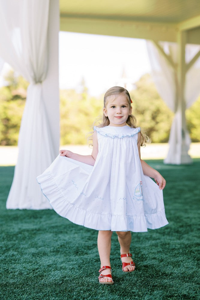 Proper Peony Girls White Seashore Dress by Proper Peony