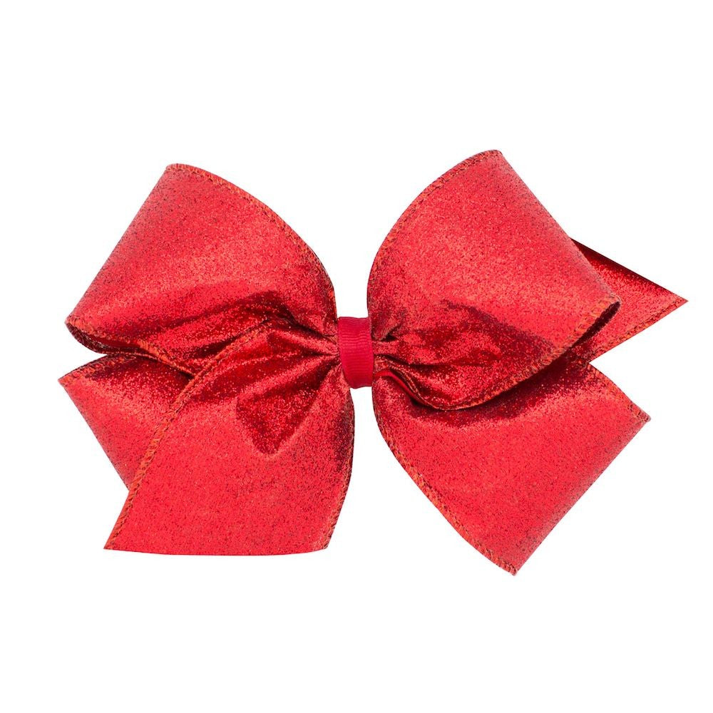 Wee Ones Girls Glitter Overlay Hair Bow - Red by Wee Ones
