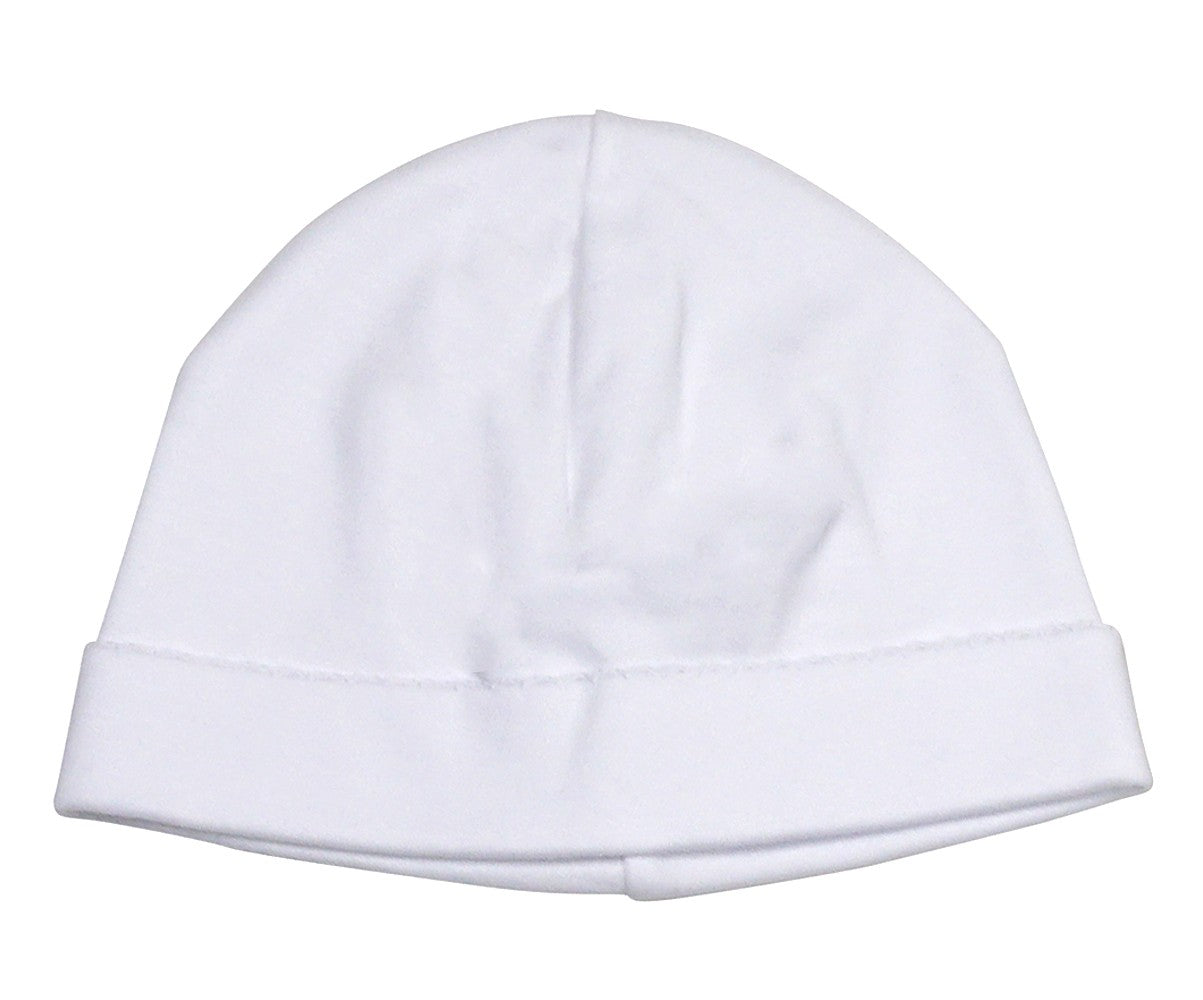 The Proper Peony Layette - Baby Pima Cotton Cap Hat - White by Proper Peony