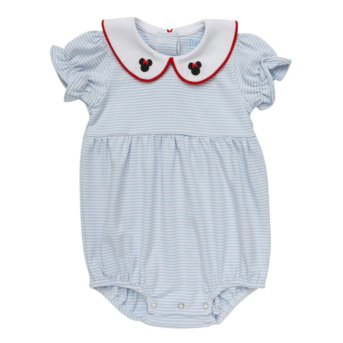 Itsy Bitsy Baby Girls Light Blue Knit Bubble - Mouse Ears Collar