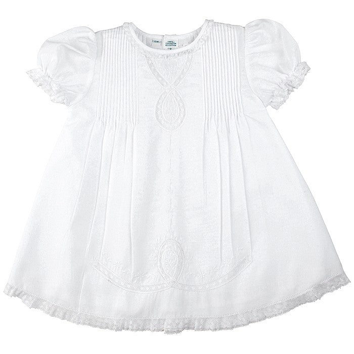 Feltman Brothers Baby Girls Beautiful Lace Ribbon Slip Dress - White