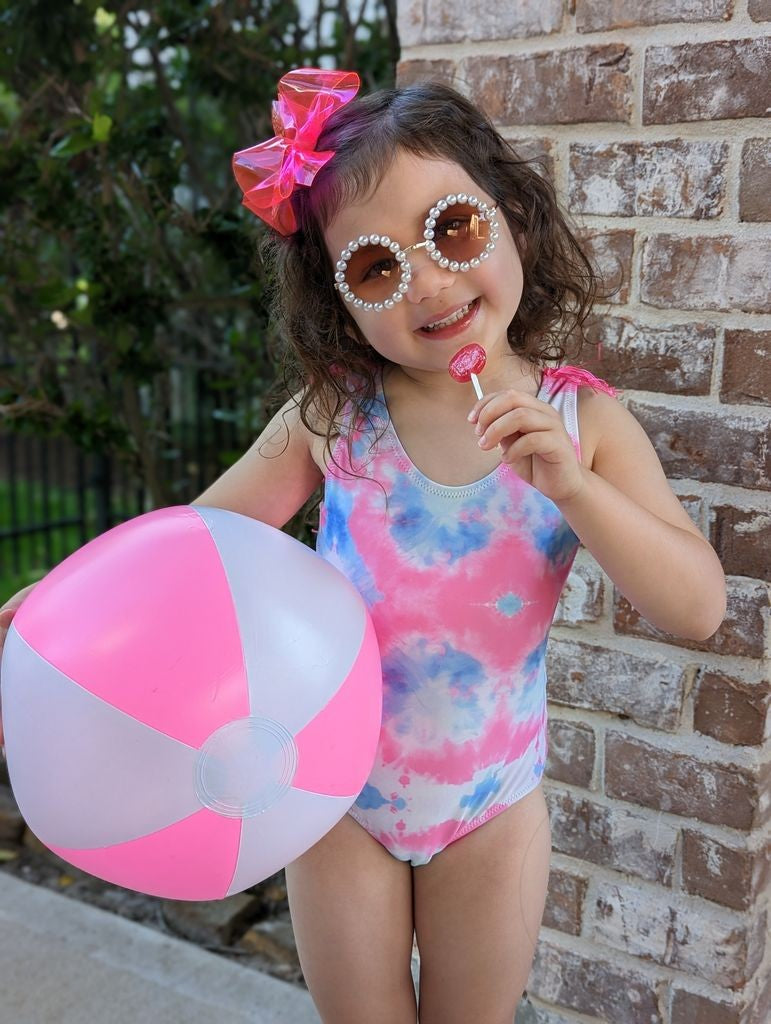 Wee Ones Girls Vinyl Splash Bow for Pool & Beach - Hot Pink