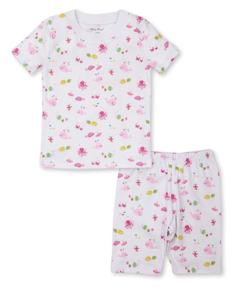 Kissy Kissy Girls Pink Ocean Oasis Short Pajamas by Kissy Kissy