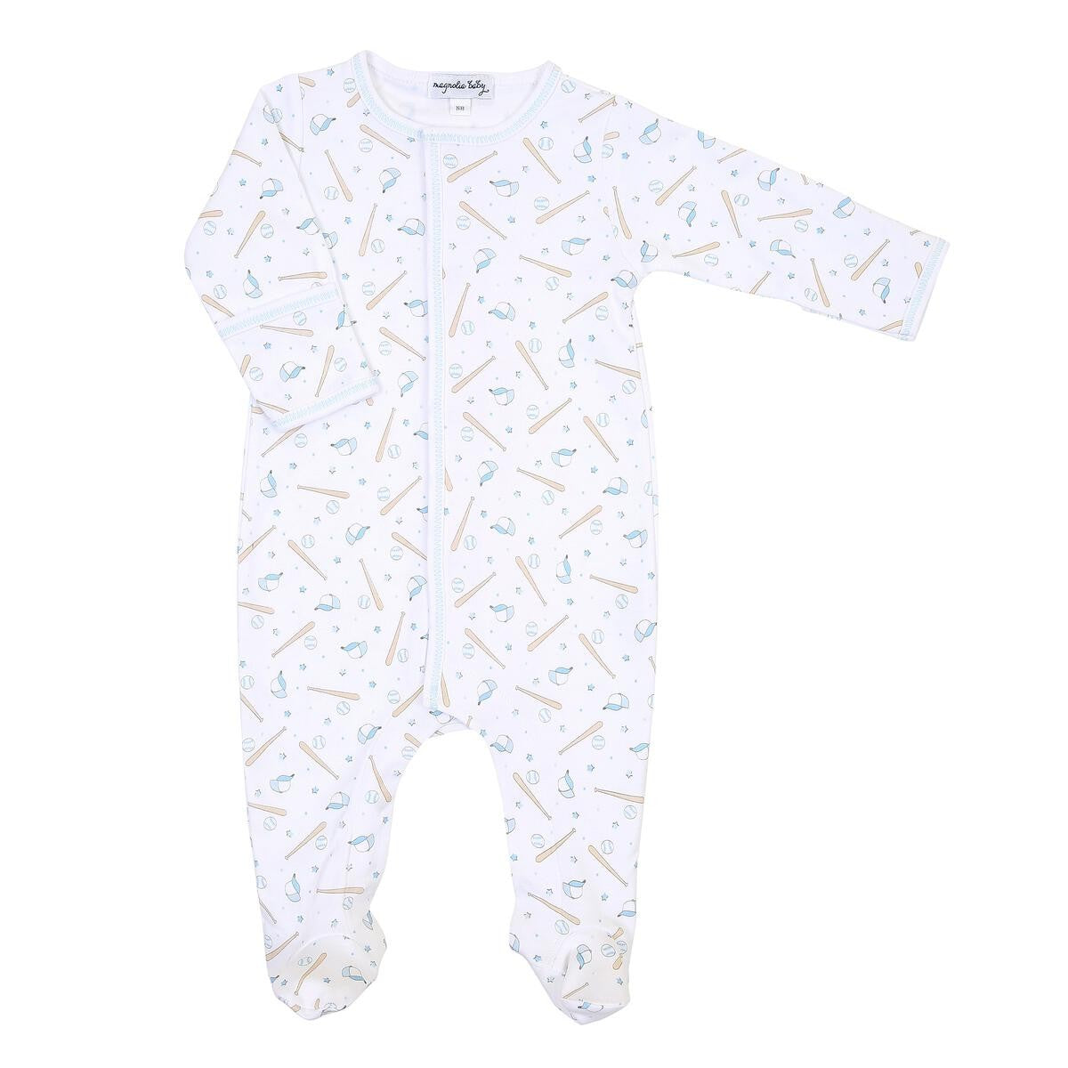 Magnolia Baby Boys Little All Star Baseball Printed Footie - Blue