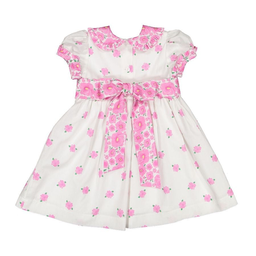 Sal & Pimenta Girls Pink Floral Mix Match Dress with Sash by Sal & Pimenta