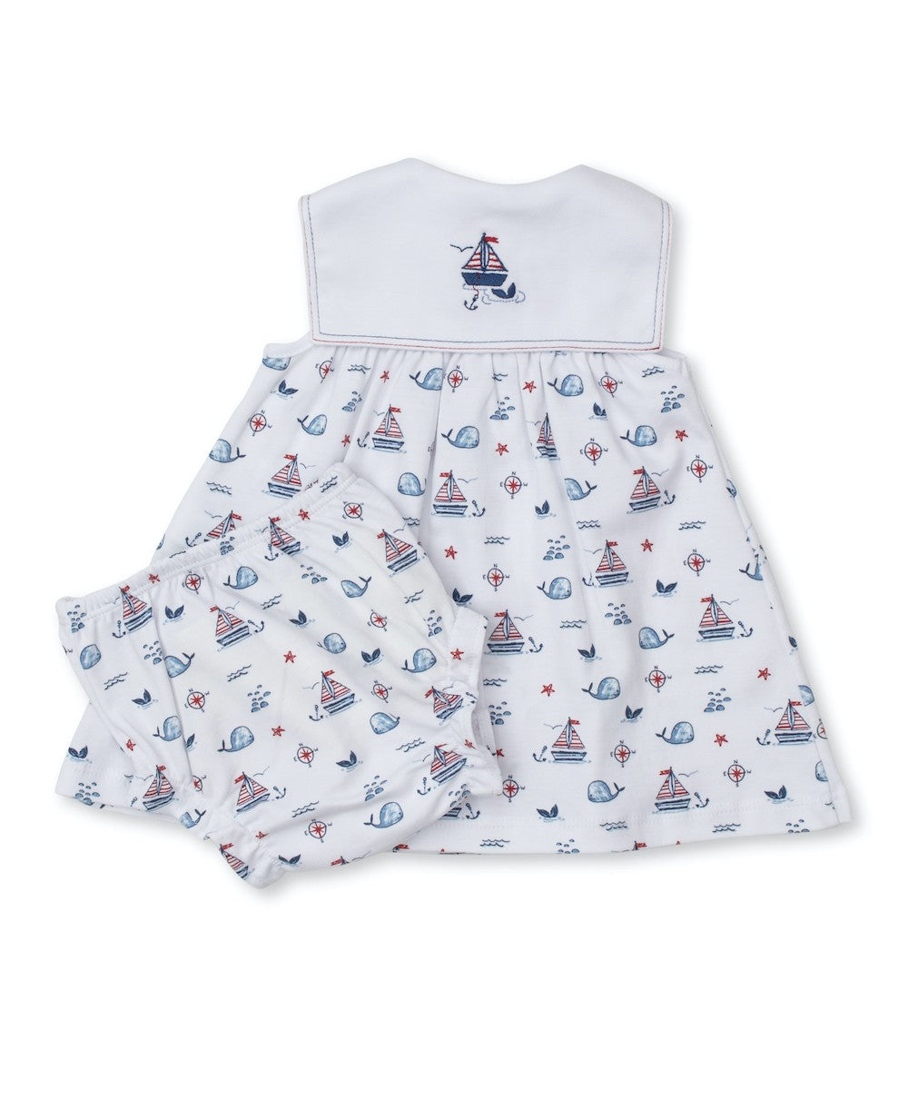 Kissy Kissy Baby Girls Dress Set - Blue Sails & Whales Print by Kissy Kissy